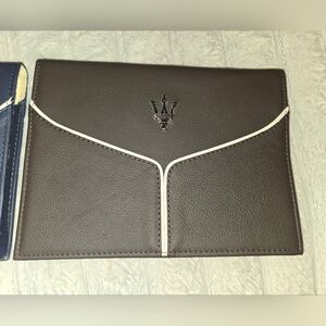 MASERATI OWNERS WARRANTY CARD AND CASE Brown And Cream